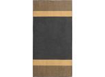 Saunatuch DYCKHOFF "Two-Tone Stripe", gold, B:100cm L:200cm, Walkfrottee, Obermaterial: 100% Baumwolle, Handtücher, Made in Germany, aus 100% Baumwolle, trocknergeeignet
