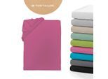 Spannbettlaken TOM TAILOR HOME "Tom Tailor Jersey", beere, B:90cm L:200cm, Jersey, Obermaterial: 100% Baumwolle, Bettlaken, Spannbettlaken, ab Größe 90x200 cm, Laken in hochwertiger Jersey Qualität