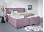 Boxbett HOME AFFAIRE "Alfie, wahlweise mit Bettkasten", rosa (rose), L:206cm, Bezug Bett: Samtvelours (100% Polyester), Bezug der Spiegelfläche Matratzendrell aus 100% Polyester. Topperbezug abnehmbar und waschbar bis 30º C, aus 100% Polyester, Komplettbetten, Boxspringbett, mit Straßsteinen im Kopfteil, H2, H3 und H4 wählbar, Topseller