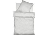 Bettwäsche FLEURESSE "Provence Prestige 344104", grau (silbergrau), B/L: 155cm x 220cm, 1 Stk., 1 Stk., Halbleinen, B/L: 80cm x 80cm, 2 Stk., Halbleinen, Obermaterial: 70% Baumwolle, 30% Leinen, Bettwäsche, Bettwäsche, 70% Baumwolle, 30% Leinen, in Gr. 135x200, 155x220, 200x200cm