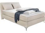 Boxspringbett JOCKENHÖFER GRUPPE "Elfie" inkl. Topper", beige (beige, natur 485, 07), B:148cm L:209cm, Bezug Bett: Microfaser (100% Polyester);Topper und Matratzenspiegel: 100% Polyester, Komplettbetten, Boxspringbett, erhältlich in den Breiten 90,140 & 180cm und diversen Farbvarianten