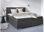Boxbett HOME AFFAIRE "Alfie, wahlweise mit Bettkasten", schwarz, L:206cm, Bezug Bett: Samtvelours (100% Polyester), Bezug der Spiegelfläche Matratzendrell aus 100% Polyester. Topperbezug abnehmbar und waschbar bis 30º C, aus 100% Polyester, Komplettbetten, Boxspringbett, mit Straßsteinen im Kopfteil, H2, H3 und H4 wählbar