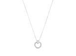 Kette mit Anhänger AMOR "Kreis", silber (silberfarben, weiß), Halsketten, Damen, Silber 925 (Sterlingsilber), L: 45 B: 0,6mm, mit Zirkonia (synth.), B:0,6mm