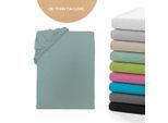 Spannbettlaken TOM TAILOR HOME "Tom Tailor Jersey", mint, B:180cm L:200cm, Jersey, Obermaterial: 100% Baumwolle, Bettlaken, Spannbettlaken, ab Größe 90x200 cm, Laken in hochwertiger Jersey Qualität