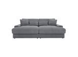 Carryhome Bigsofa, Dunkelgrau, Kunststoff, 3-Sitzer, Füllung: Schaumstoff, Silikon,Schaumstoff, Silikon,Schaumstoff, Silikon, 230x80x190 cm, Typenauswahl, Rücken echt, haustierfreundlicher Bezug, Wohnzimmer, Sofas & Couches, Sofas, Bigsofas