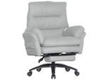 Venda Chefsessel, Schwarz, Hellgrau, Metall, Kunststoff, Textil, Drehkreuz, 79x101-109x74 cm, Sitzfläche 360° drehbar, Arbeitszimmer, Bürostühle, Drehstühle