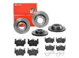 BREMBO Bremsensatz, Scheibenbremse Bremsensatz-Vorn und Hinten sg00000e77 Vorderachse Gelocht/innenbel. 318mm 28mm für Porsche