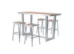 Ambia Garden , Grau, Alufarben, Teakfarben , Metall , 78x110x180 cm , Grüner Punkt, Europäischer Sicherheitsstandard , UV-beständig , Gartenmöbel, Gartenmöbel-Sets, Gartengarnituren
