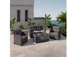 Beldano , Schwarz , Metall, Kunststoff, Glas, Textil , Gartenmöbel, Loungemöbel, Loungegarnituren