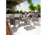 Beldano , Grau , Metall, Kunststoff, Textil , Gartenmöbel, Loungemöbel, Loungegarnituren