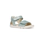 Lauflernschuh GEOX "B SANDAL STEPPIEUP G", Baby, Gr. 24, hellblau, Leder, Glitzer, Schuhe Lauflernschuh, Babyschuh mit Klettverschluss, Größenschablone zum Download