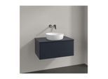 Villeroy und Boch Antao Waschtisch-Unterschrank L30050HG mit Beleuchtung, 1 Auszug, 800 x 360 x 500 mm, Front ohne Struktur, Midnight Blue Matt Lacquer / Midnight Blue Matt Lacquer