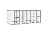 VidaXL Outdoor-Hundezwinger Stahl mit Dach schwarz 4,4 m, 2,2 m, 1,8 m