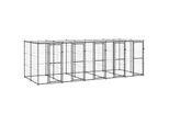 VidaXL Outdoor-Hundezwinger Stahl mit Dach schwarz 5,5 m, 2,2 m, 1,8 m