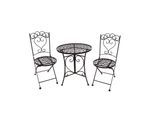 HTI-Living Gartentisch mit 2 Stühlen Curly Braun