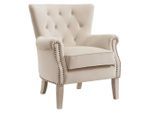 Mid.you , Beige , Textil, Holzwerkstoff , 73x86x75 cm , gepolsterte Armlehnen ,