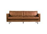 Livetastic , Cognac , Leder, Metall , Kombination Echtleder/Stoff , Rindleder , Füllung: Silikon, Schaumstoffflocken,Schaumstoff, Silikon , 230x83x88 cm , Made in EU ,