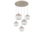 Globo , Opal, Weiß, Sandfarben, Beige , Metall, Glas, Textil , 120 cm , CE , beliebig kürzbar , Beleuchtung, Innenleuchten, Hängeleuchten, Hängeleuchten mehrflammig