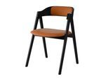 Stuhl HAMMEL FURNITURE "Mette by Hammel", schwarz, schwarz, cognac, B:52cm H:75cm T:54cm, Leder, Massivholz, Stühle, Stuhl, Massivholz, gepolsterte Sitz- & Rückenlehne, versch. Farbvarianten