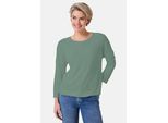 Sweatshirt STOOKER WOMEN "STCLEA Sweatshirt 3/4-Arm", Damen, Gr. 40/42, feldspar grün, Sweatware, 46% Viskose, 30% Polyester, 24% Polyamid, regular fit, Rundhals, Sweatshirts Sweatshirt, Regular Fit Sweatshirt für Damen