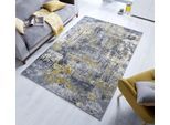 Teppich FLAIR RUGS "Wonderlust", gelb (ocker), B:200cm H:10mm L:290cm, Kunstfaser, Teppiche, Teppich, fußbodenheizungsgeeignet, mehrfarbig, Vintage Design, Abstrakt
