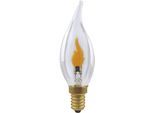 SEGULA LED-Filament "LED Kerze Windstoß klar, E14", transparent, klar, L:11,2cm Ø:3,5cm, Leuchtmittel