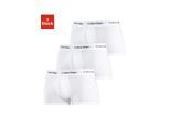 Trunk "Low Rise Trunk 3 PACK", Herren, Gr. XL (8), 3 Stk., weiß, Obermaterial: 95% Baumwolle, 5% Elasthan, CALVIN KLEIN UNDERWEAR, Unterhosen, mit weißem Webbund