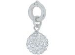 Charm Kugel AMOR "2038484, 2038485", silber (silberfarben, kristallweiß, kristallweiß), Charms, Damen, Silber 925 (Sterlingsilber), mit Kristallglas