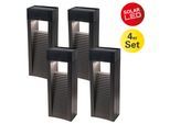 LED Solarleuchte NÄVE "Pulheim", schwarz, B:5,2cm H:33,2cm L:8cm, Leuchten, 4er-Set Dekoleuchten inkl. Erdspieß, schwarz, LED warmweiß, H: 22,3cm