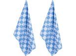 Geschirrtuch PAD "CHESS", blau, B:50cm H:1cm L:70cm, 100% Baumwolle, Geschirrtücher, Geschirrtuch, 100% Baumwolle, 50x70 cm, modernes Karo Design