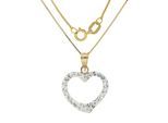 Herzkette VIVANCE "sparkling heart", gold (gelbgold 375), Halsketten, Damen, Gelbgold 375, Herzkette