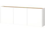 Schuhschrank GERMANIA "GW-Libbiano", weiß (weiß, navarra, eiche, nachbildung), B:138cm H:52cm T:25cm, Holzwerkstoff, Schränke, Schuhschrank, ideal für schmale Flure, Breite 138 cm, in 3 verschiedenen Höhen