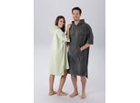 Badeponcho KANGAROOS "Summer, ideal für Sauna, Spa & im Urlaub, Damen & Herren" Gr. L, grau (anthrazit), L/XL, Baumwolle, Hausmäntel, Surfponcho, mit Bauchtasche, 100% Baumwolle, Frottee, Topseller