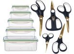 Scheren-Set KING "Easycut Box", grün, Scheren, 5 Scheren, 5 Vorratsboxen inkl. Deckel