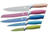 Messer-Set KING "Metallic", bunt (grün, hellblau, mittelblau, pink, blassrosa), Edelstahl, Kochmesser-Sets