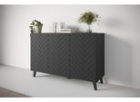 Sideboard HOME AFFAIRE "Phuket, Front MDF", schwarz (graphite schwarz matt, mdf), B:120cm H:76cm T:39cm, Sideboards, Sideboard, Modernes Sideboard mit 6 Fächern, Breite 120 cm