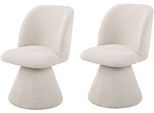 Esszimmerstuhl HELA "BARI II Drehstuhl", beige (beige, beige, beige), B:54cm H:84cm T:61cm, Polyester, Stoff, Stühle, Esszimmerstuhl, 360 drehbar, Polsterfuß, Webstoff, fest gepolstert, 2er Pack