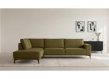 Ecksofa OTTO HOME "Casina", gelb (mustard), B:289cm H:85cm T:210cm, 90%Polyester, 10% Nylon, Sofas, Ecksofa, mit abgerundeter Ottomane, in einem weichen Chenille-Stoff
