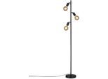 BRILONER LEUCHTEN Stehlampe "1387035 KUGLO", silber (chrom, alu), Leuchten, metall/schwarz, inkl. Kabelschalter, exkl. 3x E27 max. 10 W, Stehlampe