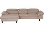 Ecksofa HOME AFFAIRE "Pilot L-Form", sand, B:268cm H:73cm T:108cm, 100% Polyester, Feinstruktur 75000 Scheuertouren, Struktur 35000 Scheuertouren, Microfaser 40000, Sofas, Ecksofa, mit Kopfteilverstellung, wahlweise mit Bettfunktion & Bettkasten
