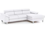 Ecksofa COTTA "Komaris L-Form, B: 244 cm", weiß, B:244cm H:72cm T:166cm, Microfaser PRIMABELLE (100% Polyester);Kunstleder SOFTLUX(100%Polyurethan);Feinstruktur (100% Polyester);Kunstleder SOFTLUX/Struktur (100%Polyurethan, 90%Polyester, 10% Polyacryl), Sofas, Ecksofa, mit Kopfteilverstellung, optional Bettfunktion, Bettkasten & Licht