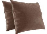 Sofakissen HOME AFFAIRE "Viva", braun (nougat), B:50cm H:50cm T:8cm, 100% Polyester, Polsterauflagen, Sofakissen, 2er Kissen-Set wahlweise in zwei Größen