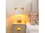 OTTO HOME Tischleuchte "Alinn", beige natur, 1, Ø 20cm H: 27,5cm, 1 Stk., Leuchten, ideale Kinderzimmerleuchte, Tischlampe, Leuchte mit Öhrchen, H: 27,5cm, Tischleuchte