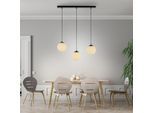 OTTO HOME Pendelleuchte "Nellin", schwarz, glas opal matt weiß, 3, Leuchten, Hängeleuchte mit großen Glaskugeln, amberfarben oder opal matt weiß, Pendelleuchte