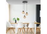 OTTO HOME Pendelleuchte "Nellin", beige (schwarz, glas amberfarben), 3, Ø 38cm, Leuchten, Hängeleuchte mit großen Glaskugeln, amberfarben oder opal matt weiß, Pendelleuchte