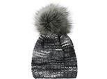 Bommelmütze STYLEBREAKER "Alpaka Strick Bommelmütze bunt gemustert", Damen, schwarz (schwarz, grau, weiß), 10% Alpaka WP. 75% Polyacryl PAN. 15% Wolle WO. Futter: 100% Polyester PES., Modisch, Mützen Bommelmütze