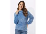 Stehkragenpullover CLASSIC BASICS "Stehkragen-Pullover", Damen, Gr. 48, blau (mittelblau), 76% Polyamid, 24% Polyacryl, unifarben, Pullover Stehkragenpullover