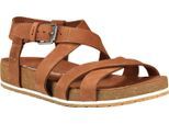Sandale TIMBERLAND "MALIBU WAVES BACKSTRAP SANDAL", Damen, Gr. 38, rot (rotbraun), Leder, Schuhe Sandale, aus Leder