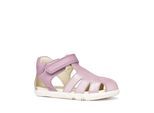 Lauflernschuh GEOX "B SANDAL STEPPIEUP G", Baby, Gr. 24, rosa, Leder, Schuhe Lauflernschuh, Babyschuh, Sommerschuh mit Größenschablone zum Download