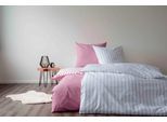 Wendebettwäsche SETEX "Baumwoll Streifen", lila (mauve), B/L: 135cm x 200cm, 1 Stk., 1 Stk., Renforcé, B/L: 80cm x 80cm, Renforcé, Obermaterial: 100% Baumwolle, Bettwäsche, Wendebettwäsche, in tollen Unifarben und gestreift
